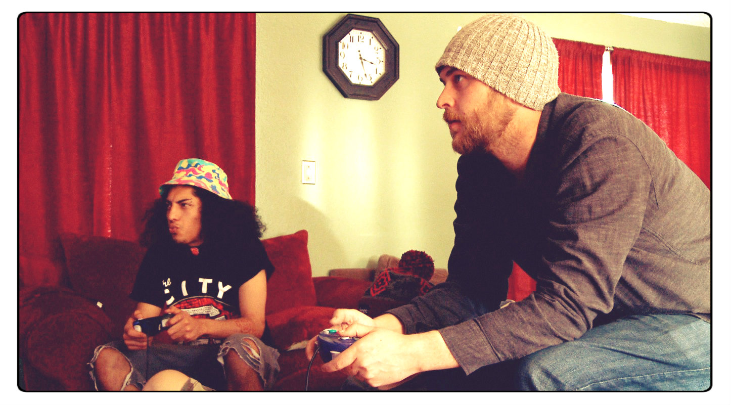 Daniel plays video games with Brian Eddy at the Eddy House's Yosemite Place.