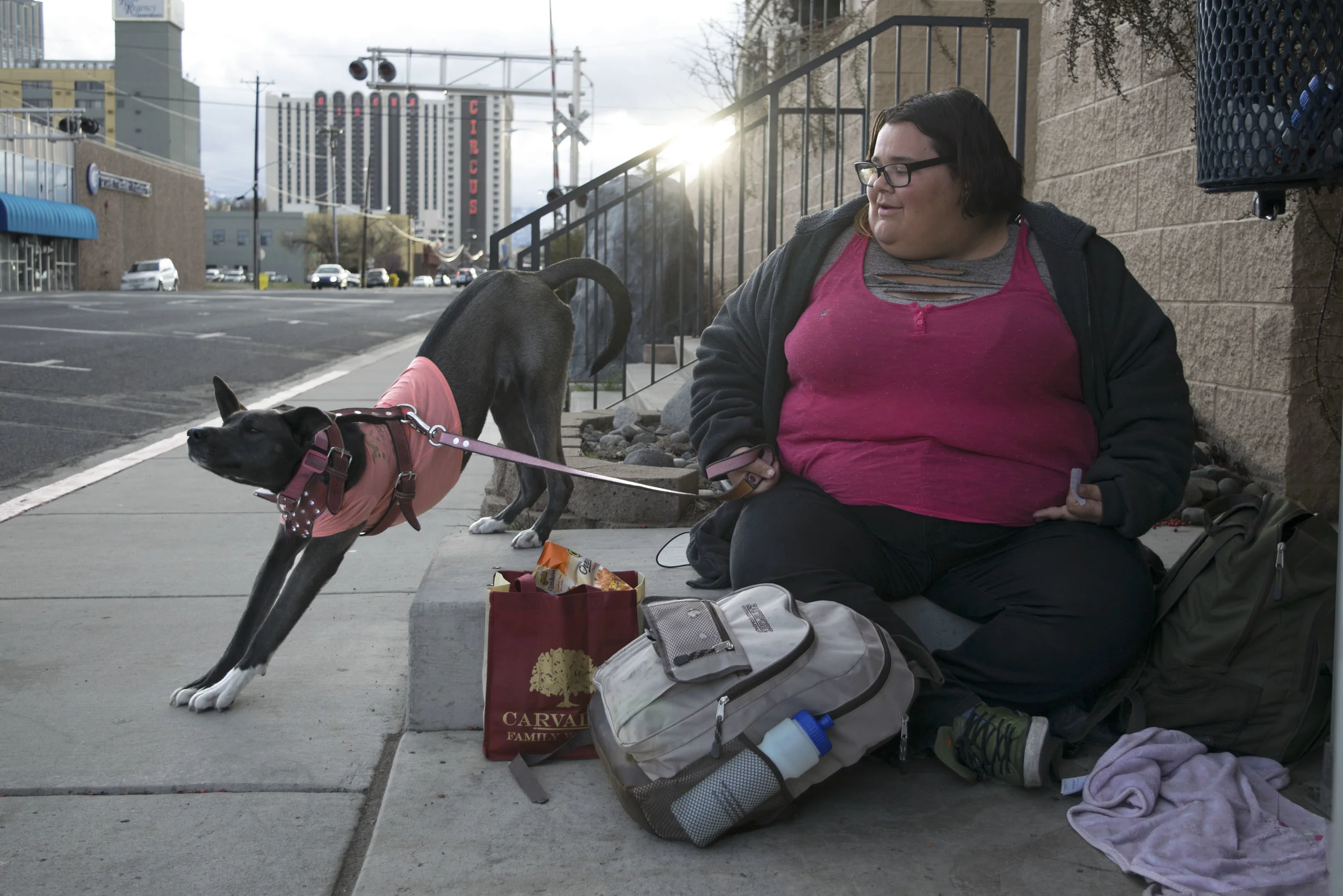 “I’ve been homeless off and on for seven years… I grew up with my mom when I was younger and she got back on drugs. I then moved in with my dad who was abusive, so I would sleep outside.”