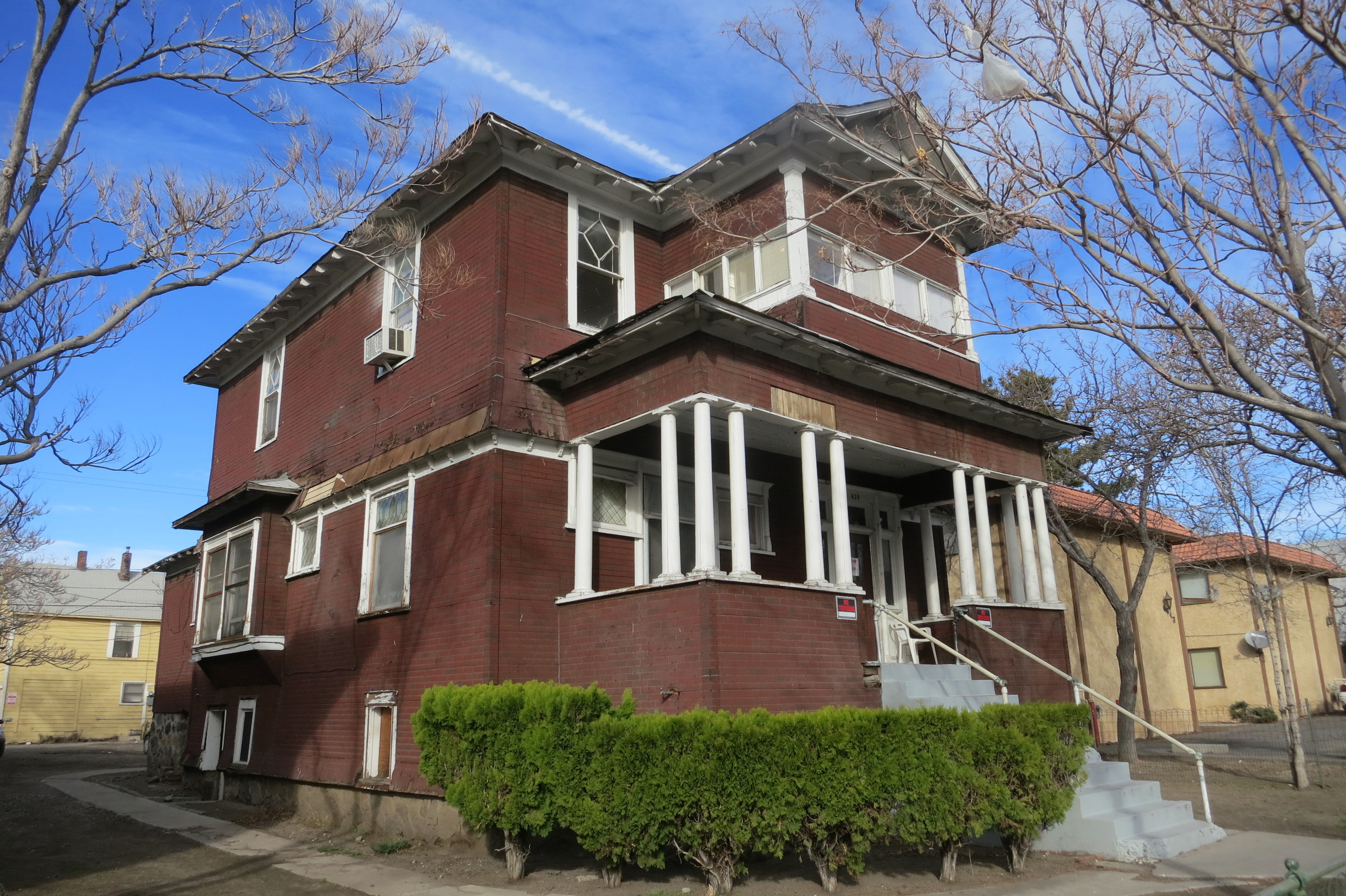 A view of the old home where James and other current residents live, scheduled to be bulldozed away.