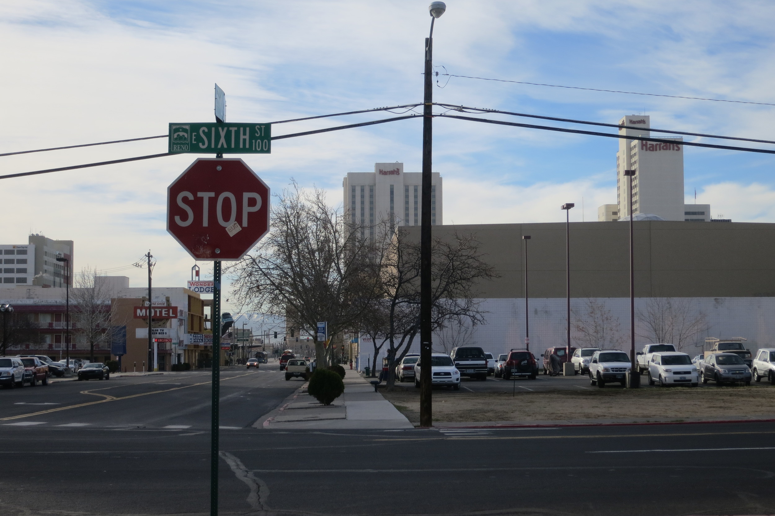 The block of old homes with affordable rentals scheduled to be bulldozed away is close to lots of services and the bus station.