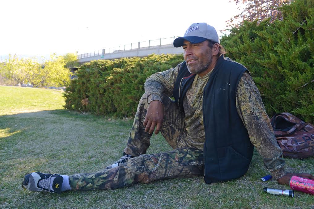 Loren, an Alaska native, wants to leave Reno, but is surviving right now with day labor jobs. photo by Jose Olivares
