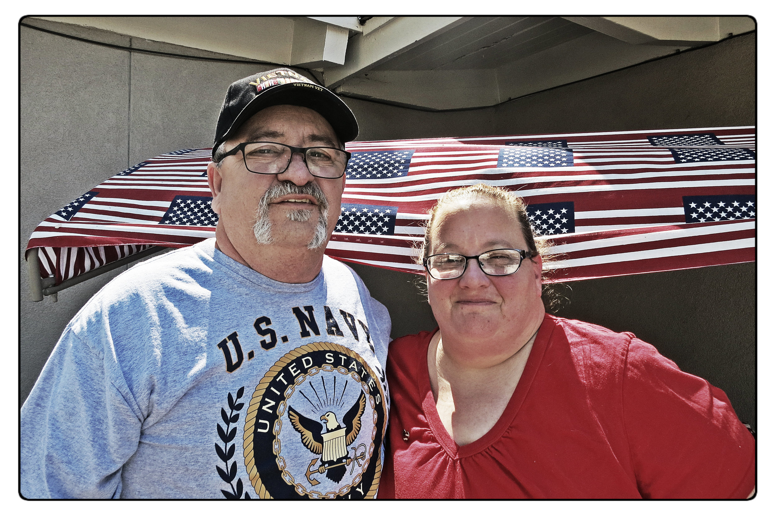 The Mellos, outside their home in Sparks, say they give each other the courage to help homeless veterans.