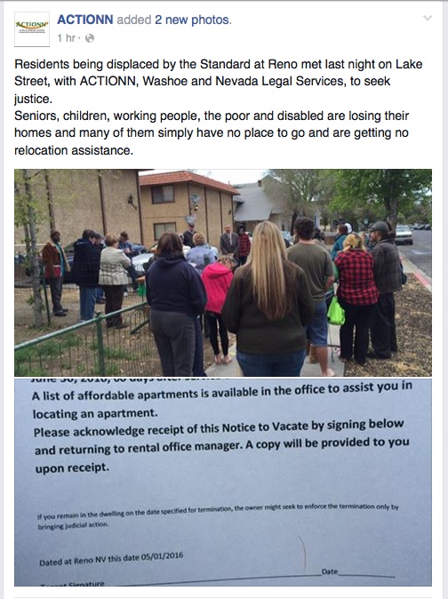 Screengrab from ACTIONN's Facebook page concerning last night's meeting.