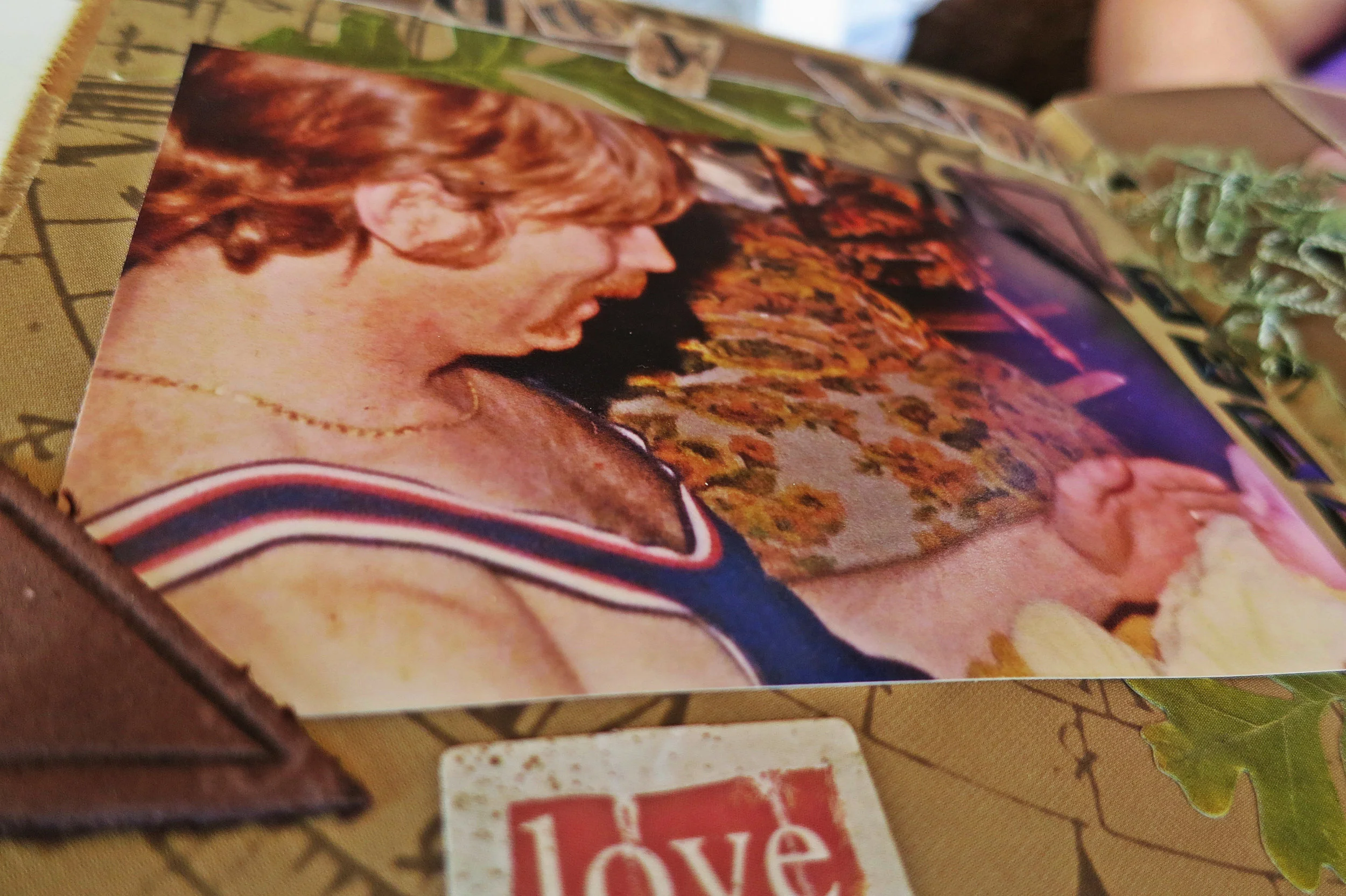 Bean treasures the craft books she has made with mementos and pictures of her Dad's past.