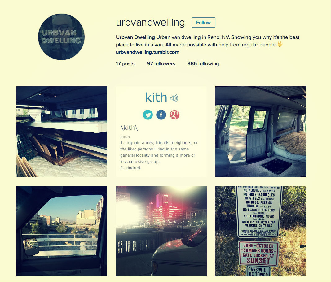 On social media, Seth has started documenting his experiences renovating and sleeping in vans in Reno.