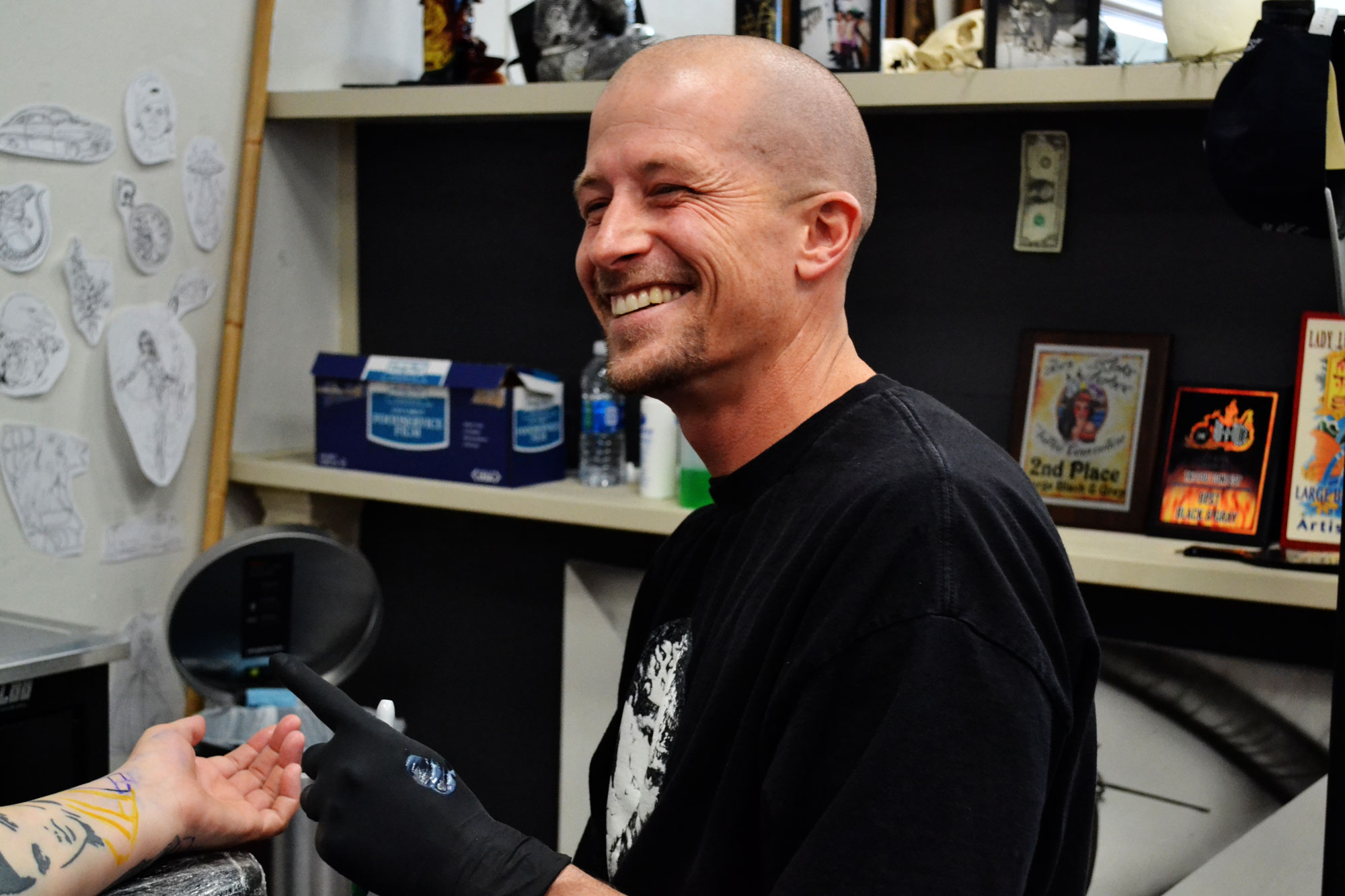  “The main purpose for starting a ‘collective’ tattoo shop was the idea of breaking down hierarchy,” says founder and tattoo artist Jay Dee Skinner.