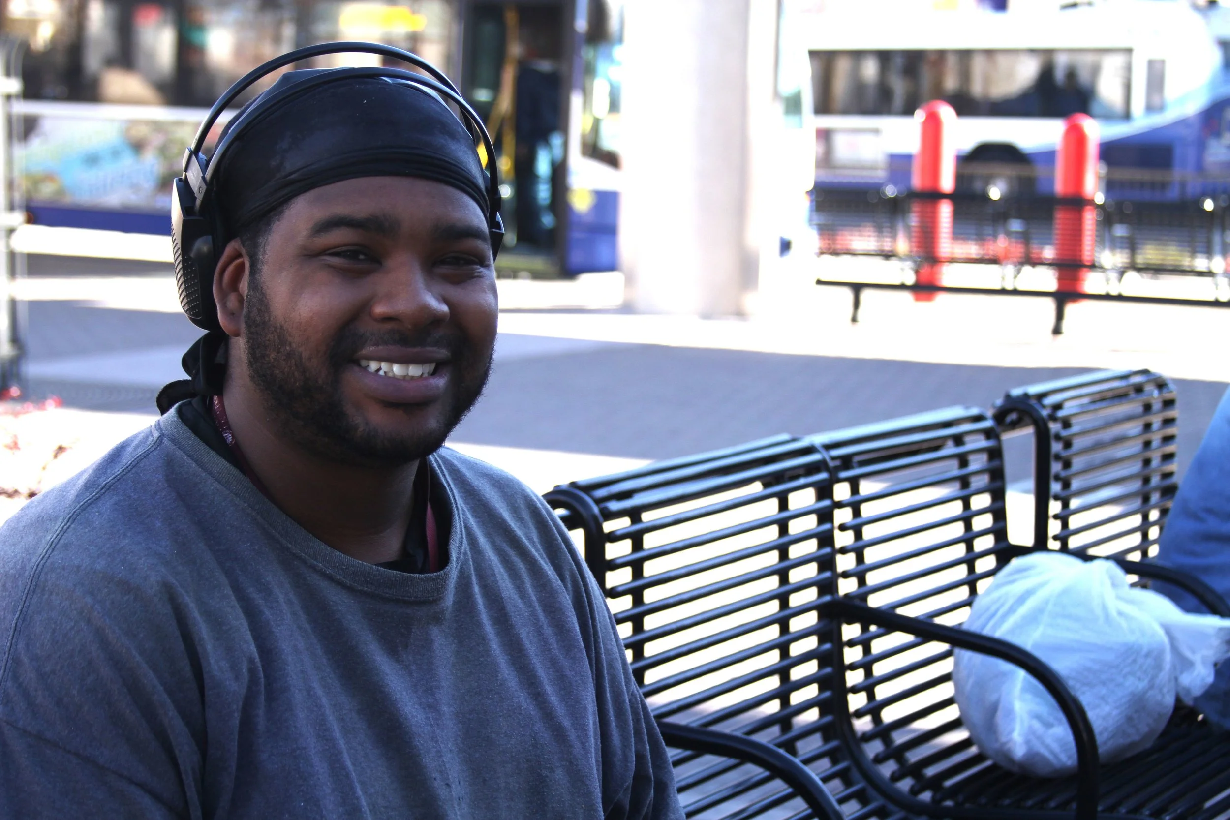 Raymond Hayes was on a bench in downtown Reno. Photo by Jose Olivares.