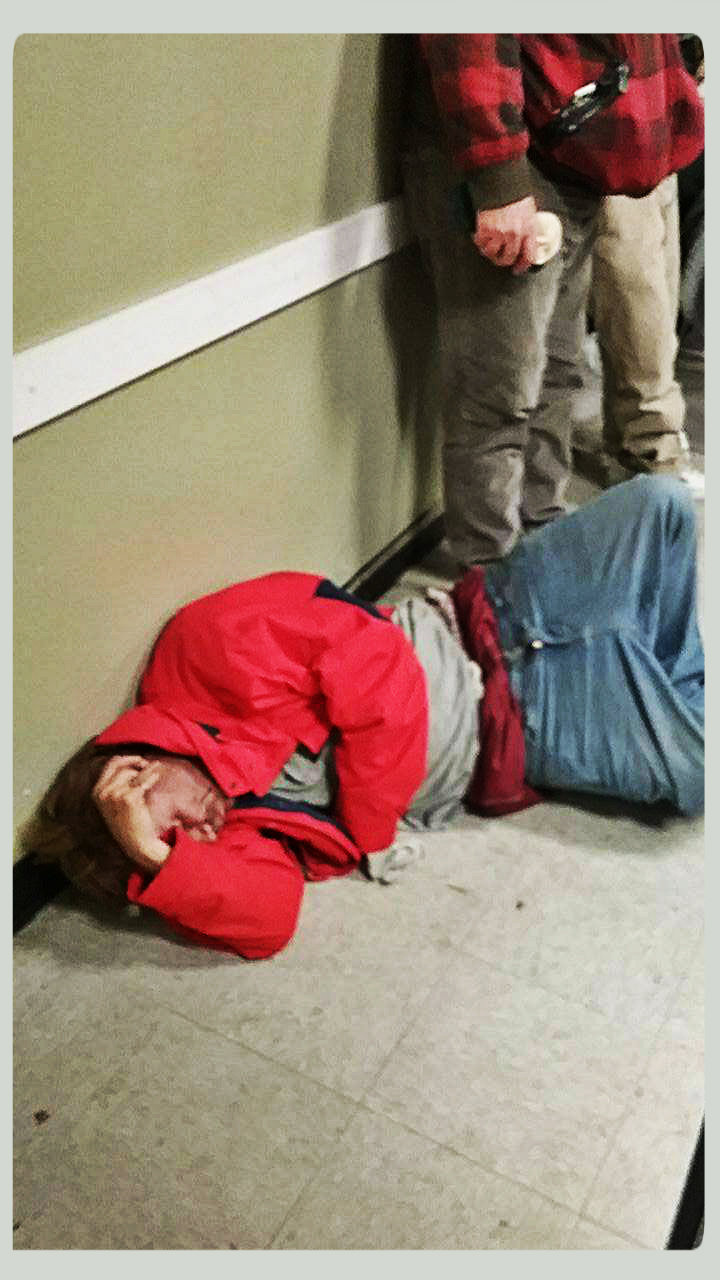 Our anonymous contributor says the staff can make people wait for hours at a time late in the evening as temperatures drop before they can enter the sleeping area, so people still sleep wherever they can.