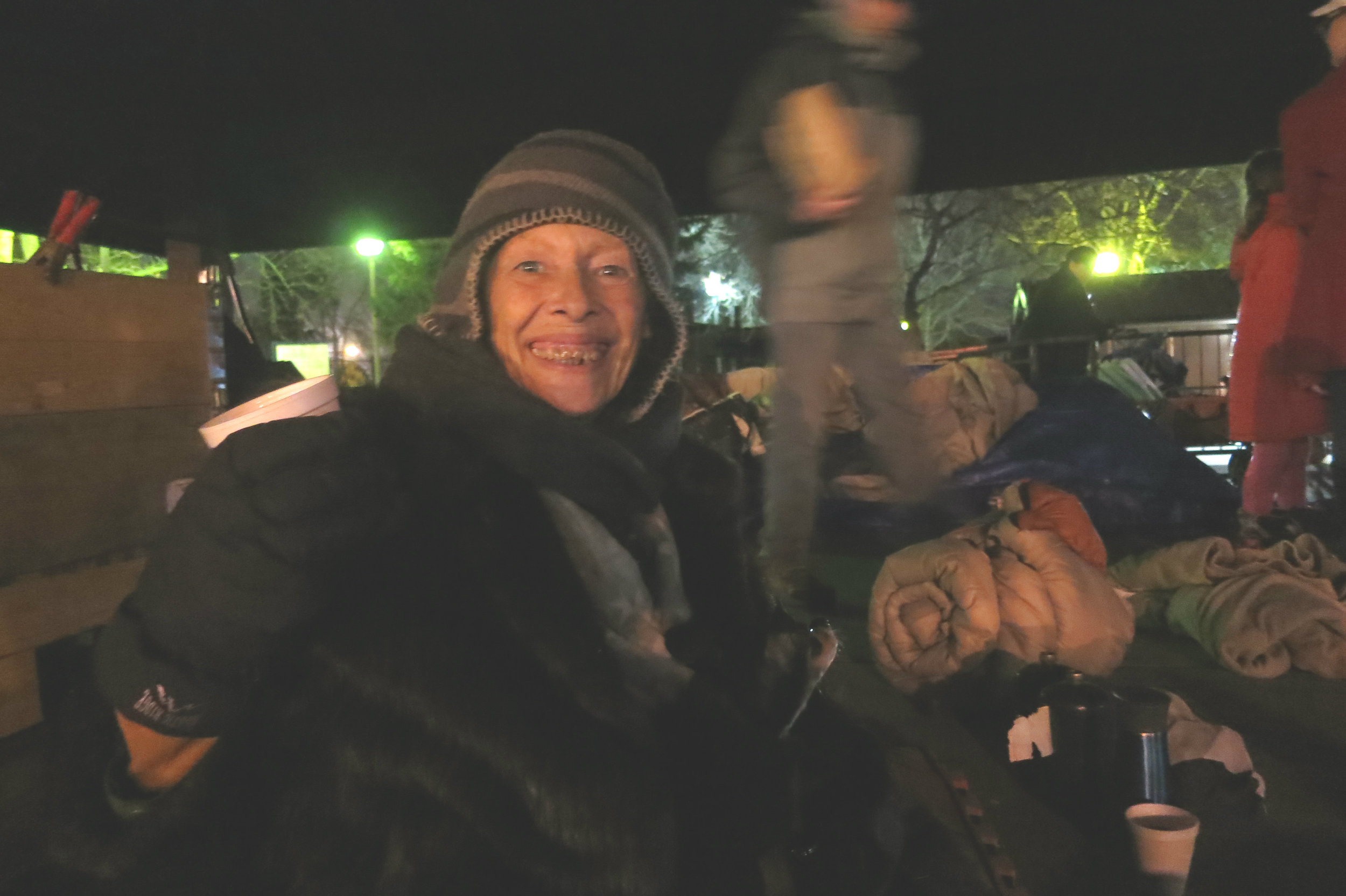Deysi is relieved to have moved from the river. “I had a pathetic little tent. The rain went right in. The rain and snow were all over the place. I was all soaked. I was wet and cold.” 