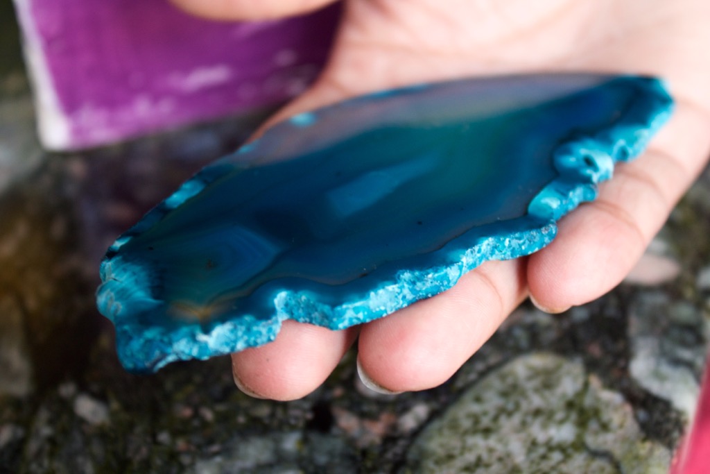 Ramirez said that agate is used to enhance mental clarity and that she wore an agate when she once went to the Nevada Senate to discuss replacing Columbus Day with Indigenous People’s Day. Photo by Alexandra Mosher / Our Town Reno