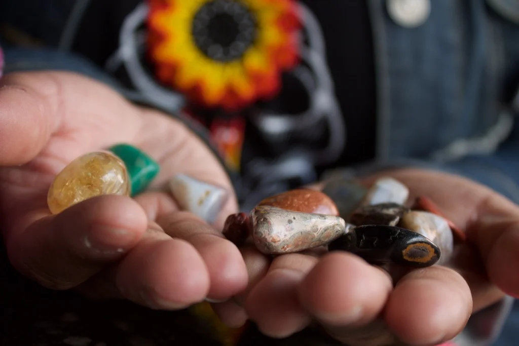 “These are stones I’ve gathered throughout my life and they all have energy,” Ramirez said. Photo by Alexandra Mosher / Our Town Reno