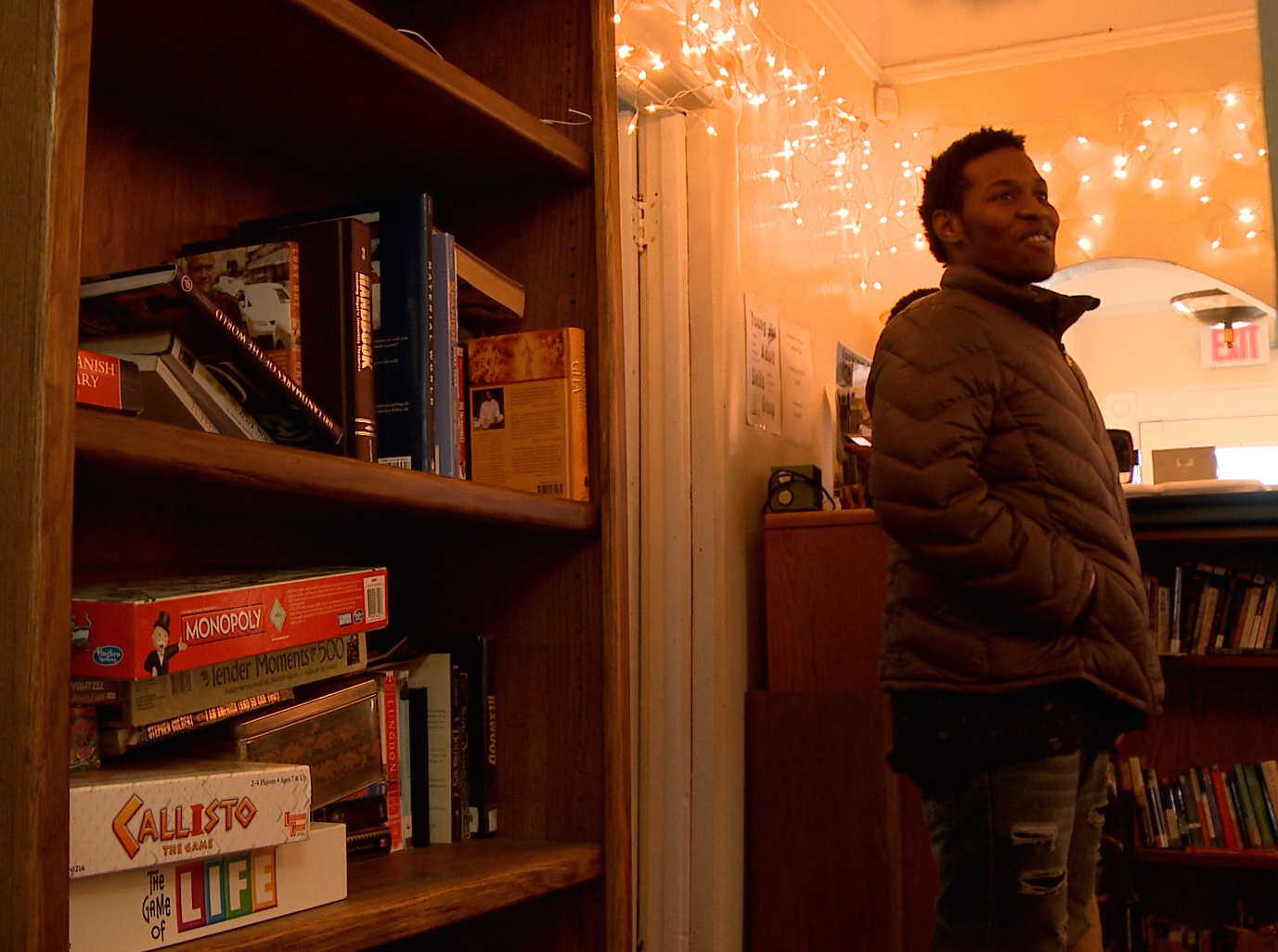 Devante enjoying the company on a recent Friday before an Eddy House communal dinner. 