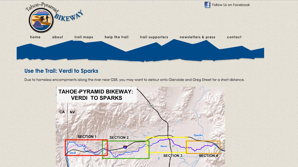 The website of the Tahoe-Pyramid Bikeway suggests avoiding homeless encampments. Fuzz fears the bike path will make it more and more difficult to find a camping spot. 