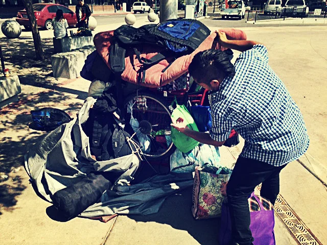 "Not everyone that is homeless is worthless," he said. "You know you just can’t judge a book by its cover because you never know who that person was, what they have been through. You know I get a lot of help actually from people that are homeless. It’s a community we kind of have to look out for each other otherwise the cops will get us all. Cops will mess with us, pick us up one by one. There's good cops and bad cops you know you can’t just never judge anybody." Photo by Prince Nesta