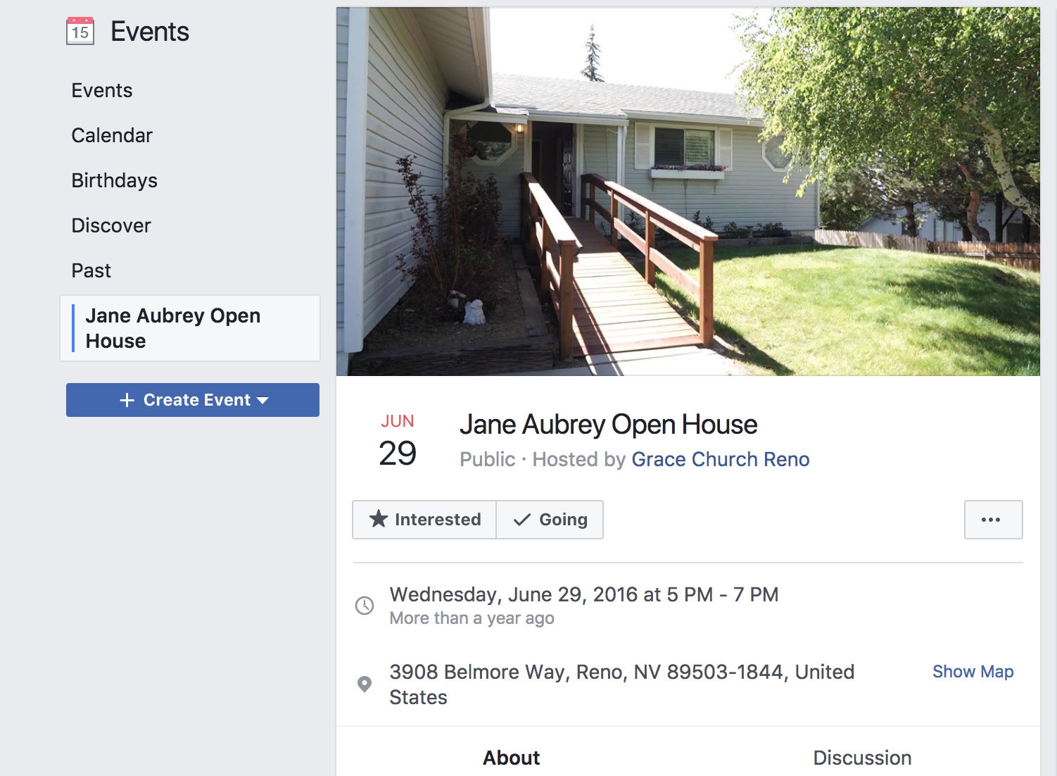 A screengrab for a 2016 event for the Jane Aubrey House. Picetti says showing love to those in recovery and putting them in a home family environment with like-minded people increases their chance of getting rid of their addiction. 