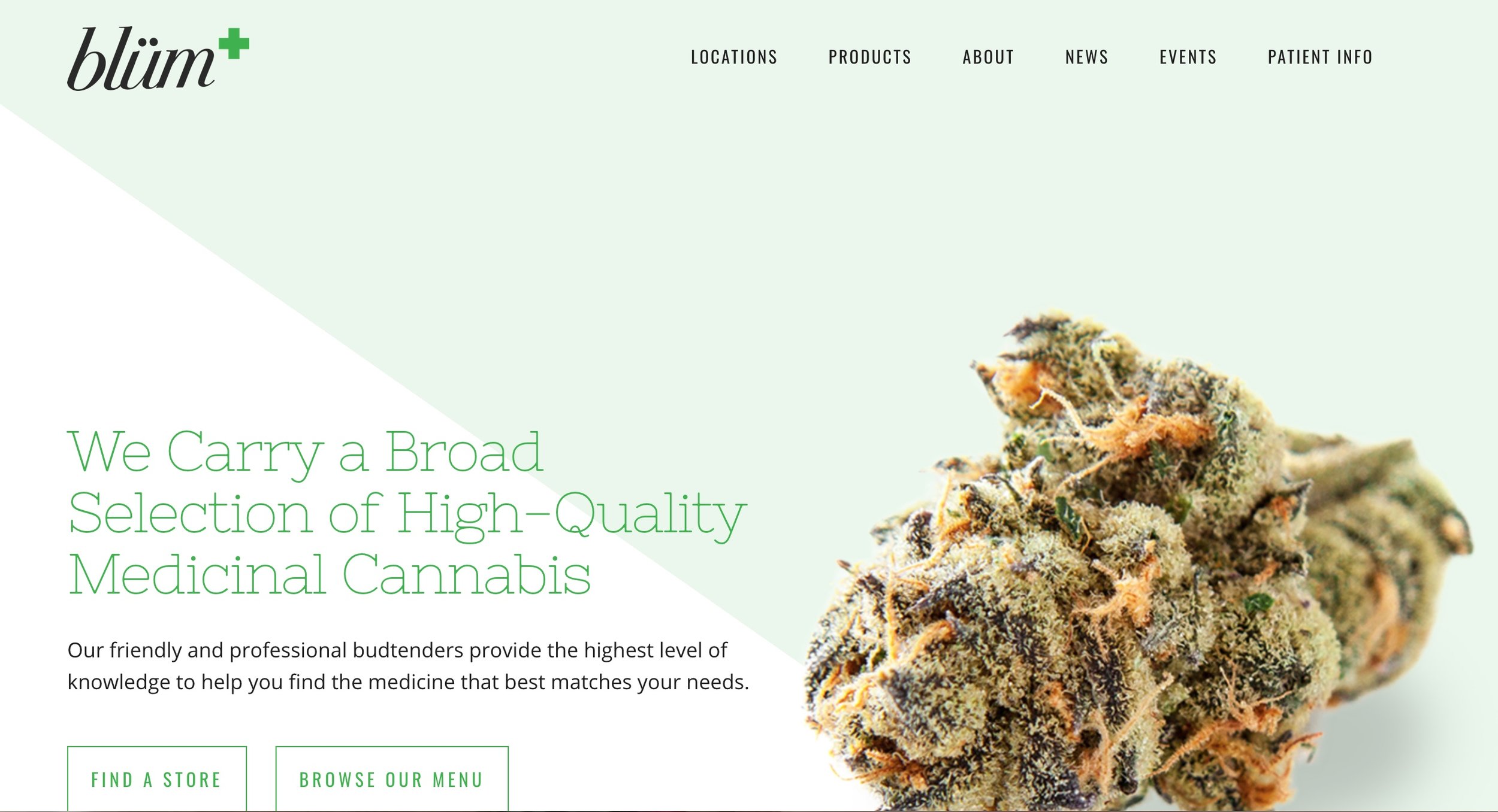 A screengrab for the Blum dispensary where I worked.