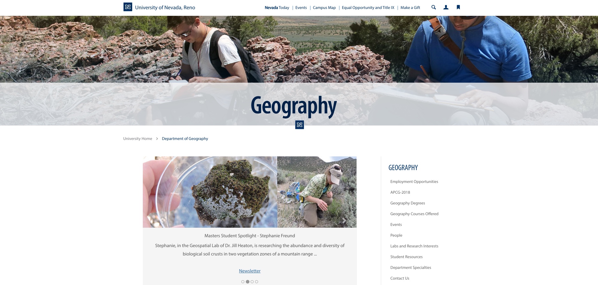 Silvia is doing her work based out of the Geography department at UNR.