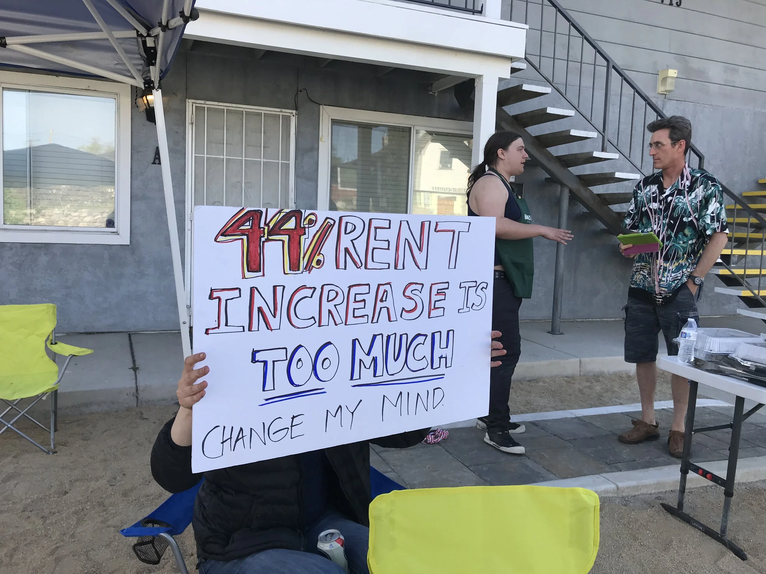 A neighborhood BBQ event against increased rent also garnered media attention. Photo by Lucia Starbuck for Our Town Reno.