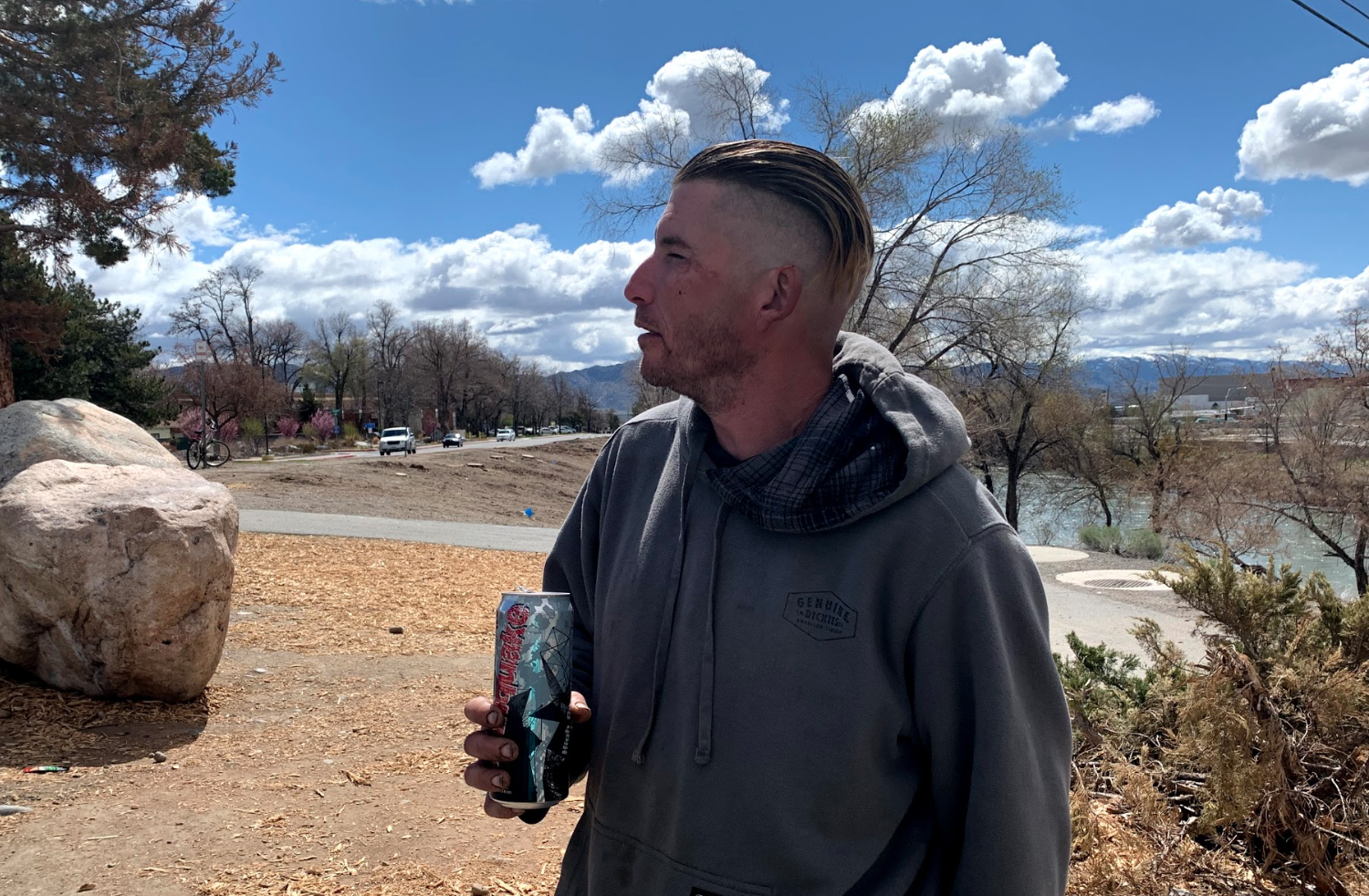 “People come to the park, and offer jobs so i'm getting ready to be picked up right now,” Josh, 33, said when we met him. “It's picking up slowly, but it's picking up, you know. It's gonna be busy later but now it's slow and we are just here hanging out. Payment depends on a person. Sometimes I make a hundred, maybe under 100... it depends on the person and the job itself.”