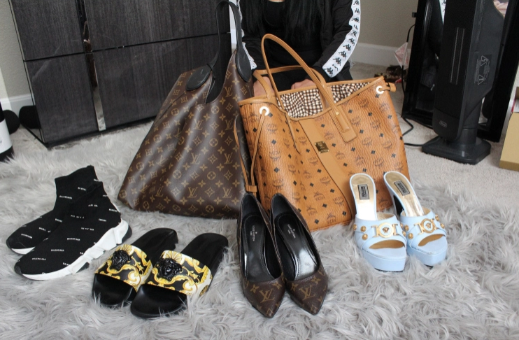 Designer bags and shoes bought with her tip money.