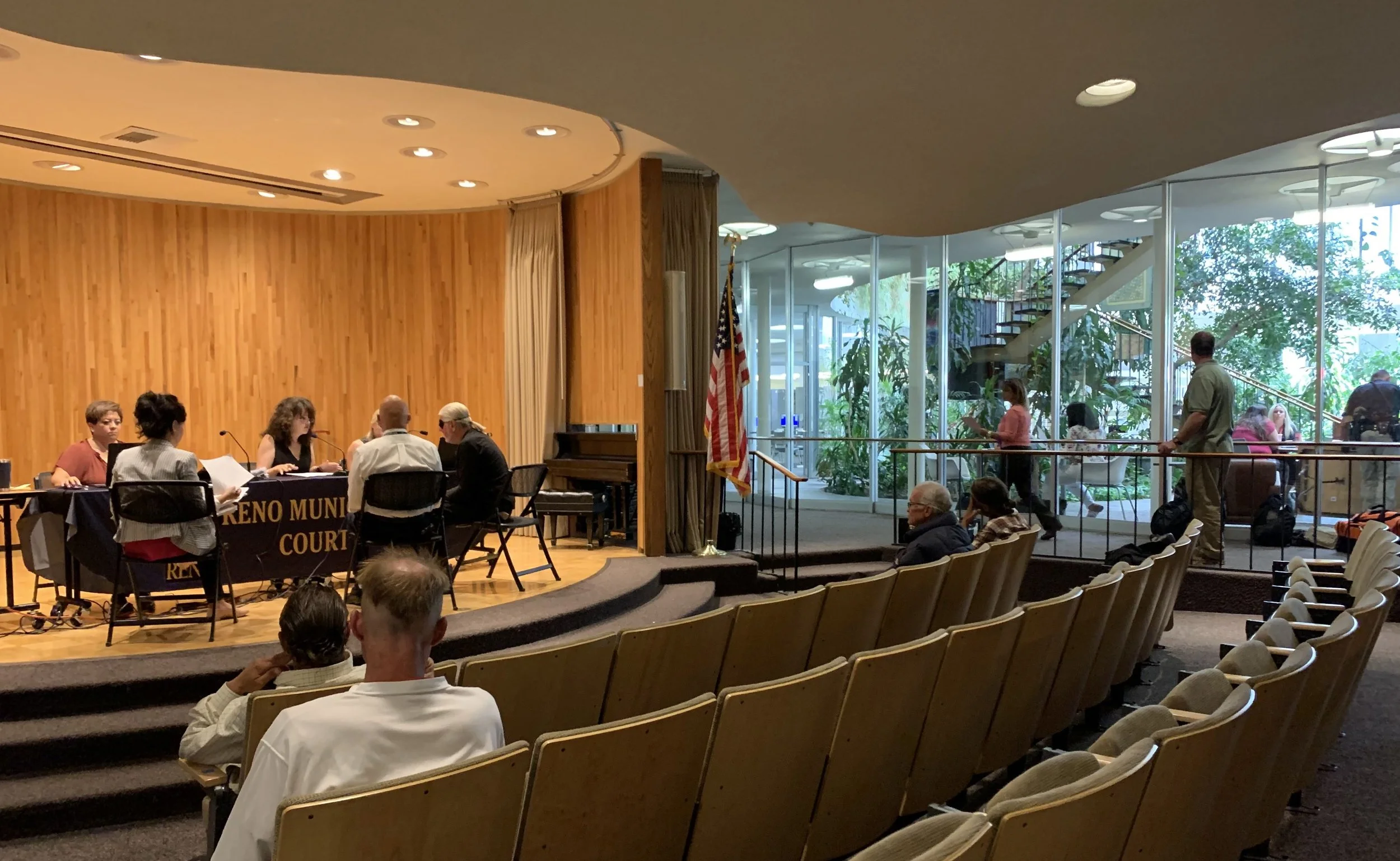 “I'm not wearing a robe. We don't have a big bench,” Riggs said. “So (it’s a) less formal process to bring the stress down.” Judge Riggs says the welcoming, green library is her favorite building in the world.