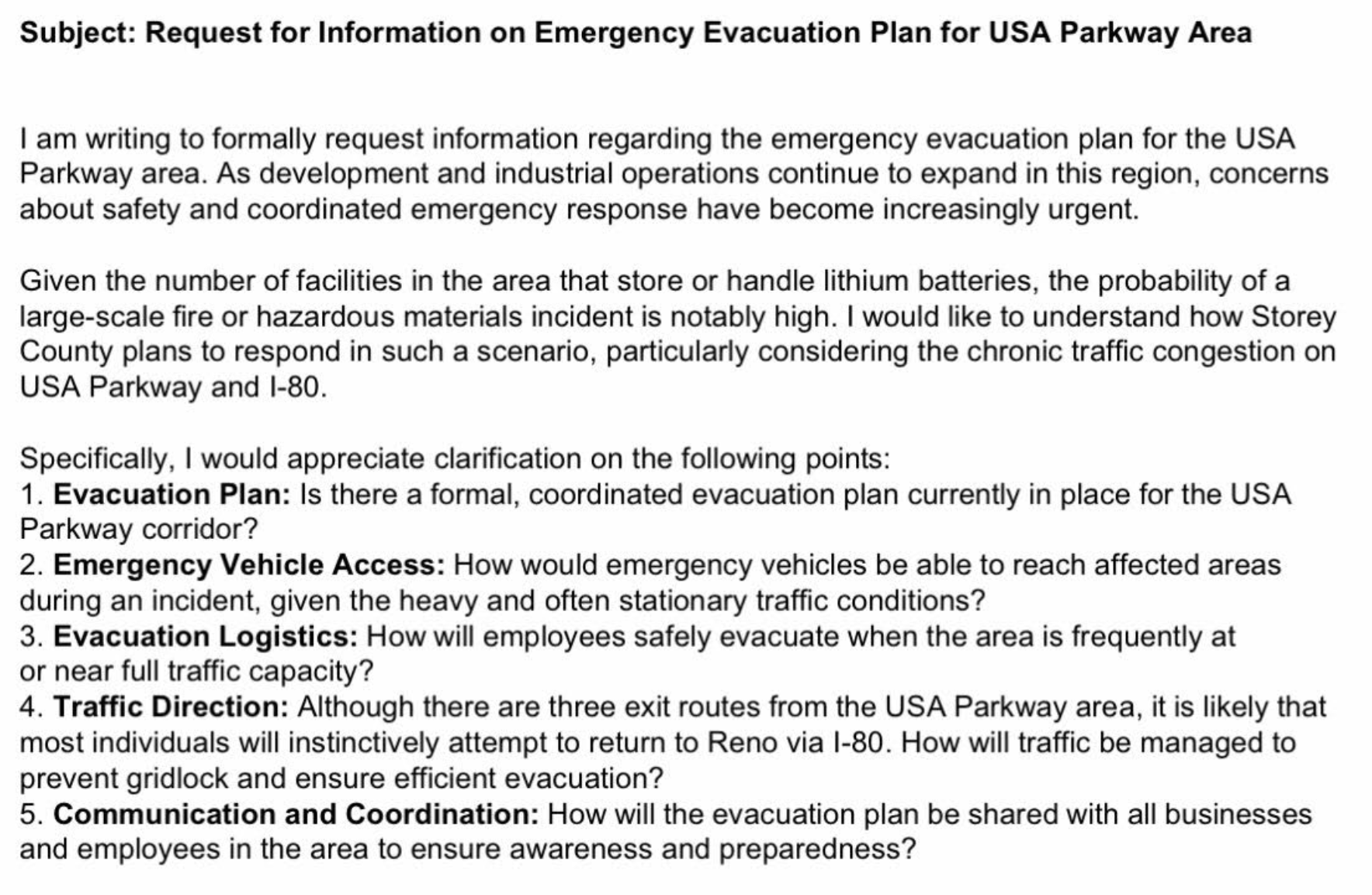 Where's the Evacuation Plan for the USA Parkway Area?