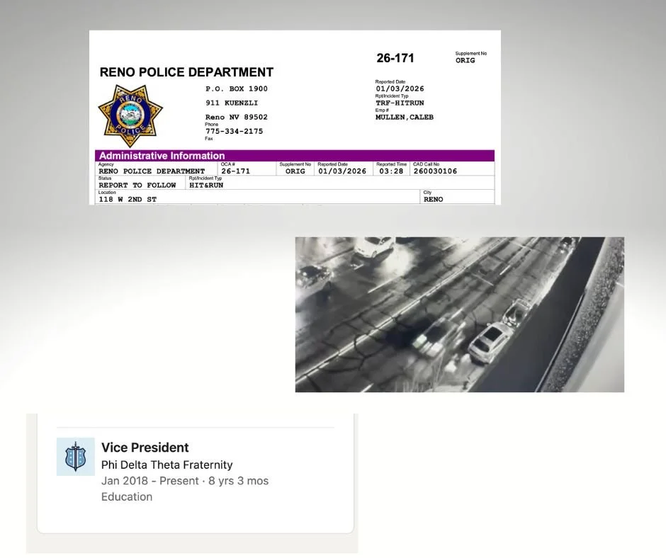 Mom Tries to Help Reno PD Find Fraternity Linked Vehicle Owner After Son Injured In Hit and Run 