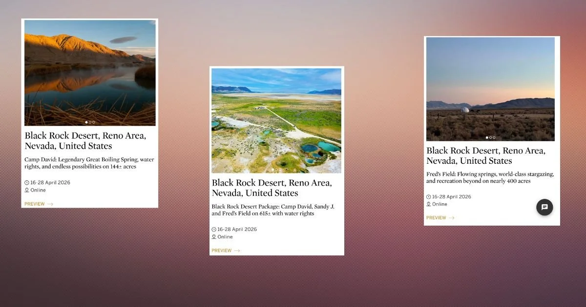 Bidding Begins This Week on Massive Properties Right by Burning Man in Nevada Desert