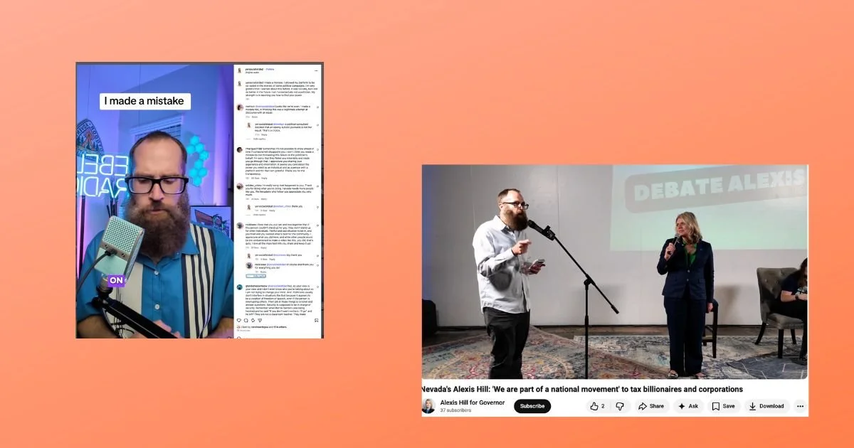 Yersocialistdad expresses regret for backing Alexis Hill in Nevada gubernatorial race after direct interaction at question and answer session
