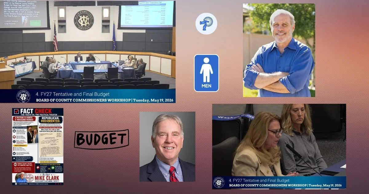 Incumbent's Bathroom Break Becomes Attack Line Recirculated in Story by Challenger's Former Television Colleague in Feisty District 2 County Commissioner Republican Primary