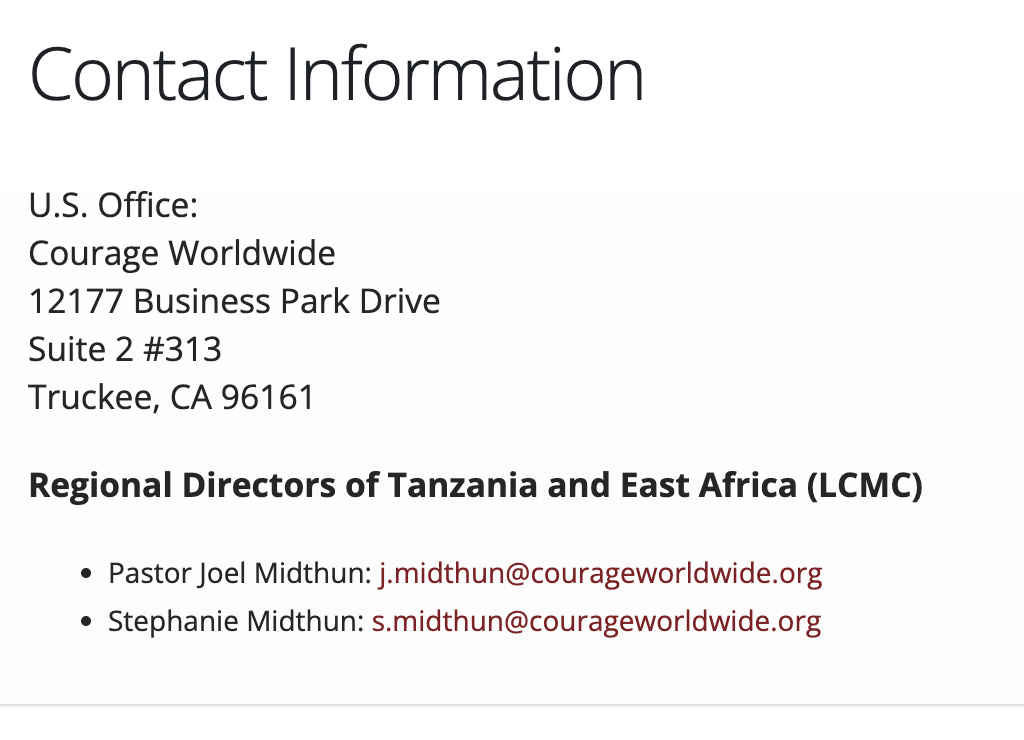 A Curious Truckee Address for Courage Worldwide Amid Concerns from Parents and Former Staff