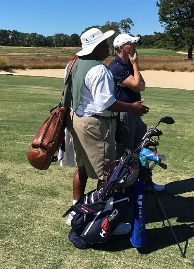 One of our caddies at Shinnecock had looped for Clinton (Bill), Woods and Nicklaus!