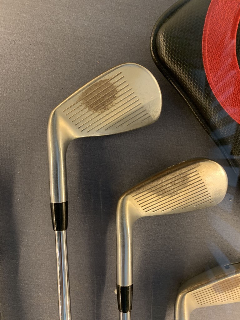 Adam Scott's clubs from his Masters victory are on show