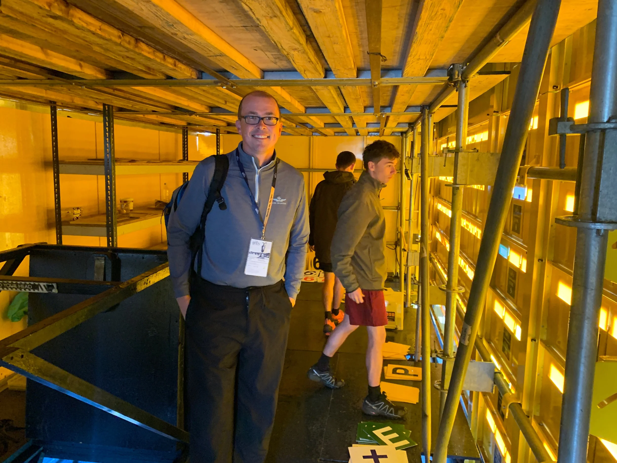 Inside the iconic yellow scoreboard on 18