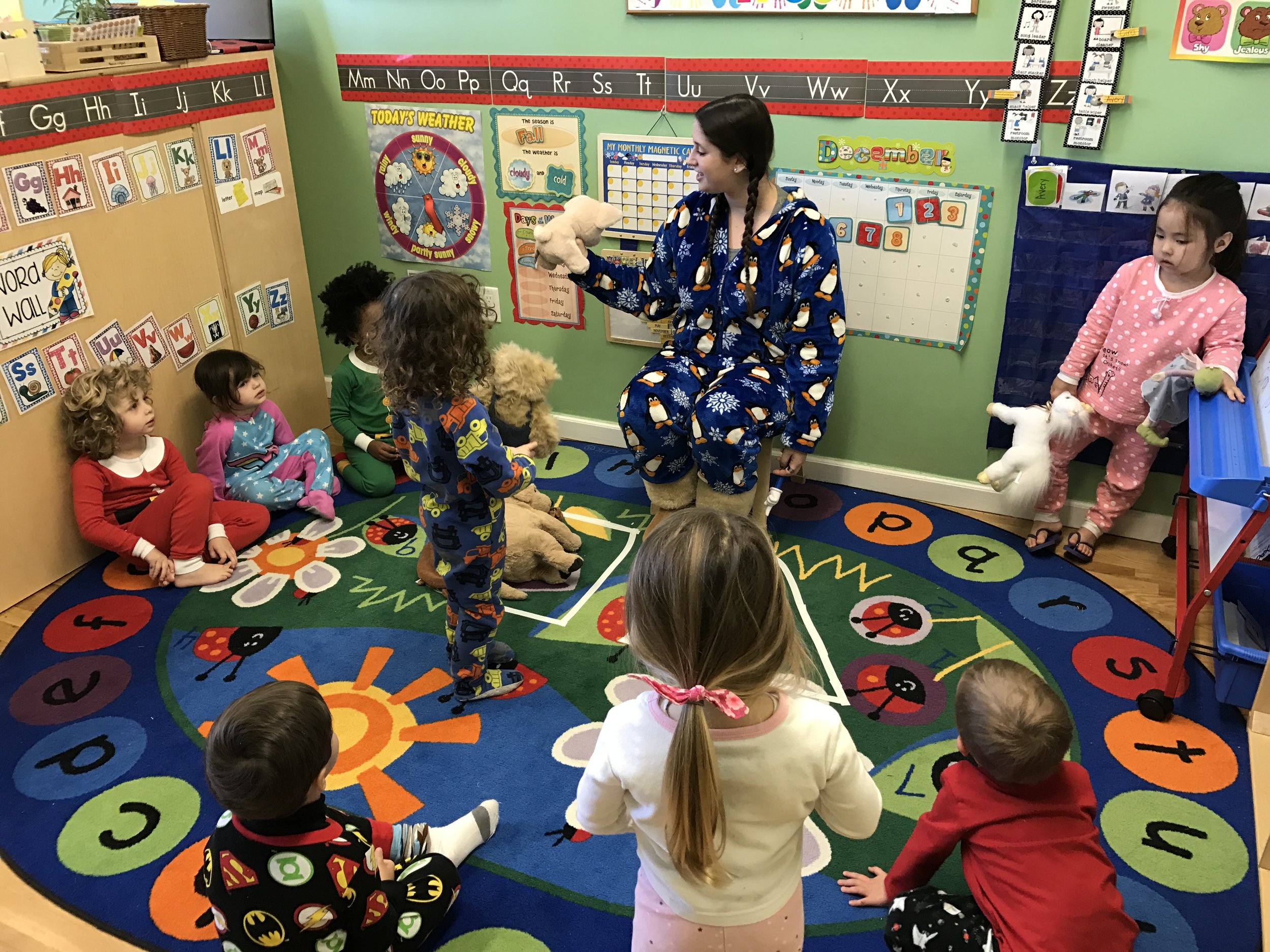  Sorting all the snuggle buddies during circle time