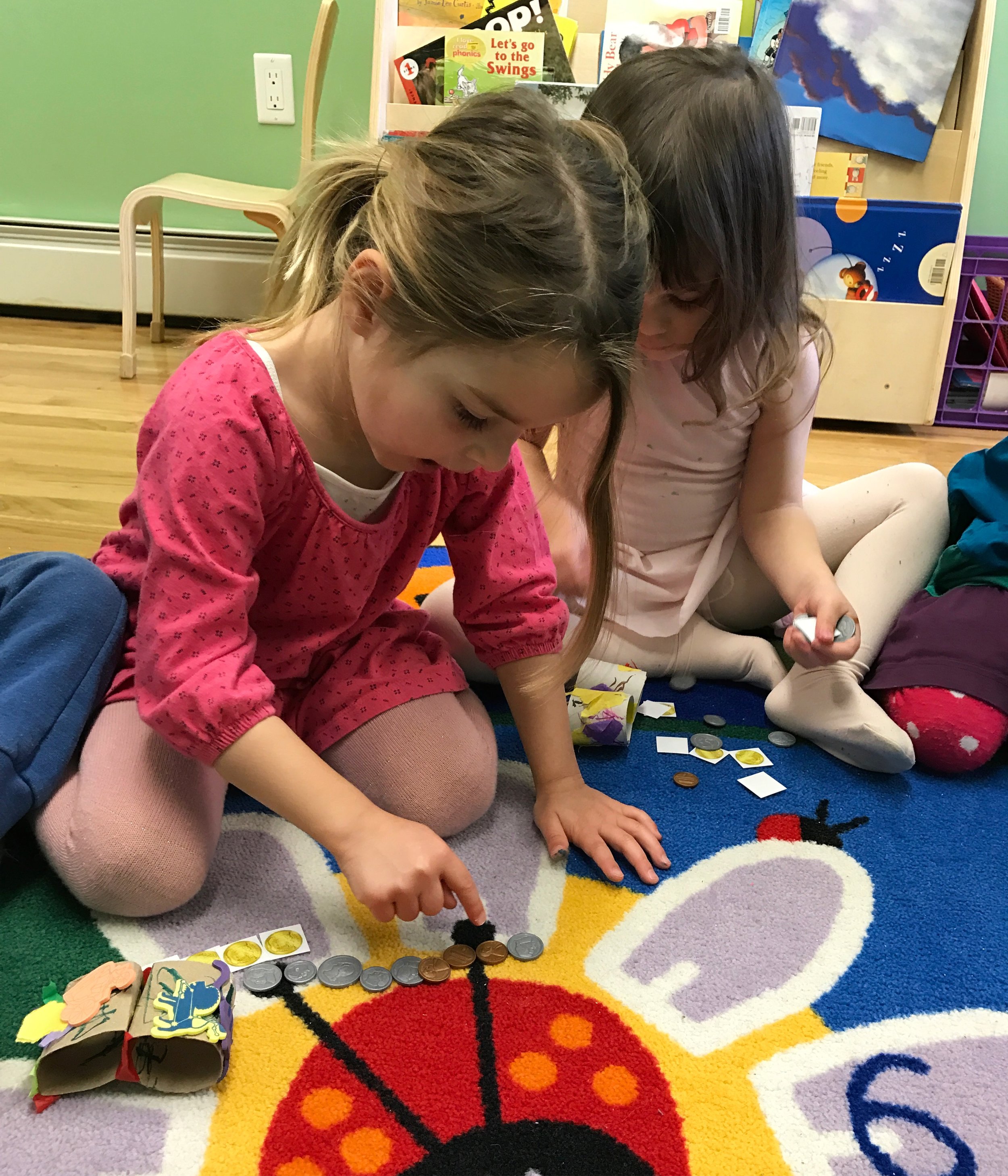  Counting out all the coins inside the treasure chest!