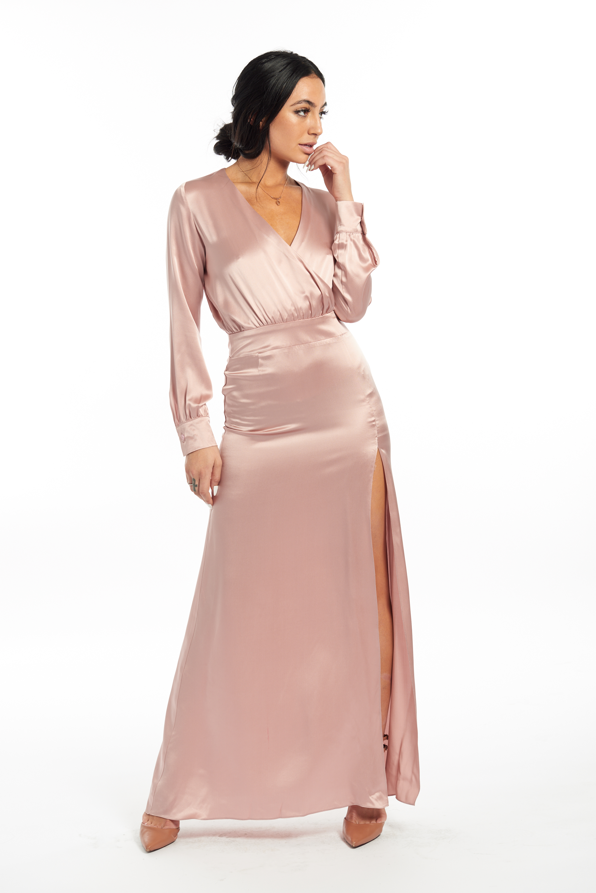THE FAYE DRESS rose quartz  AF. MADE IN LOS ANGELES