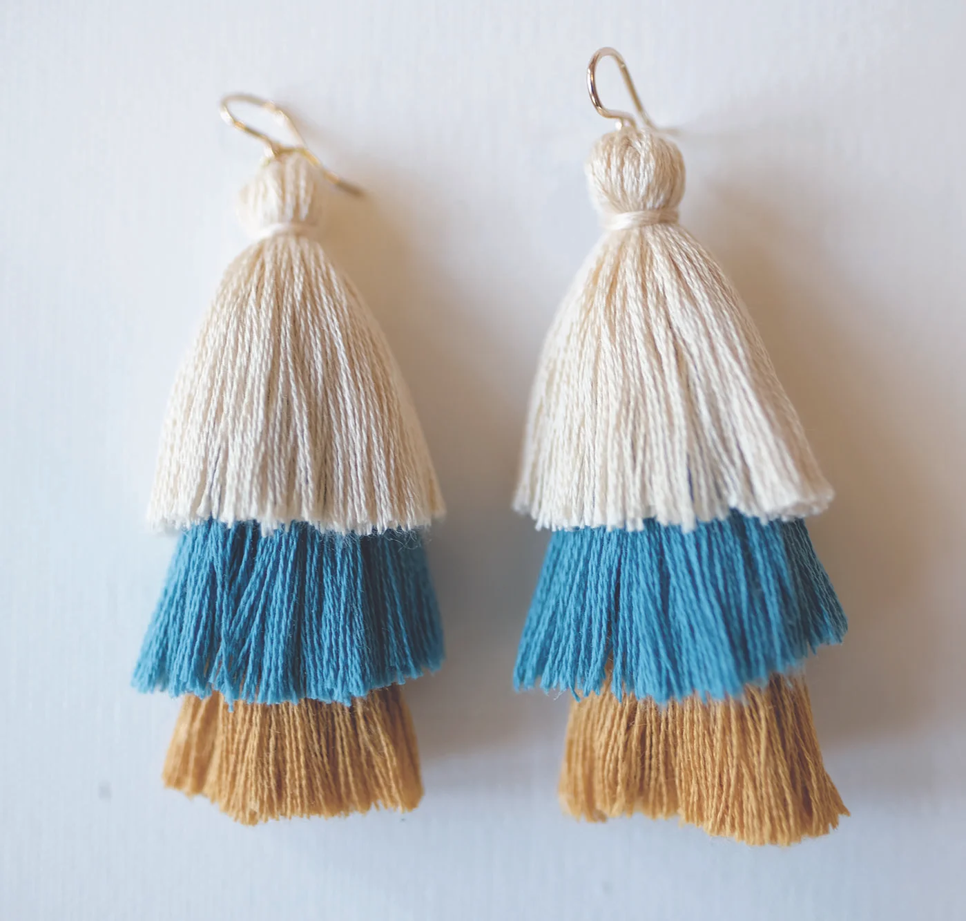 Tiered Tassel -Sky-