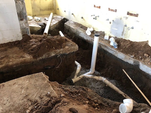Sewer lines going in