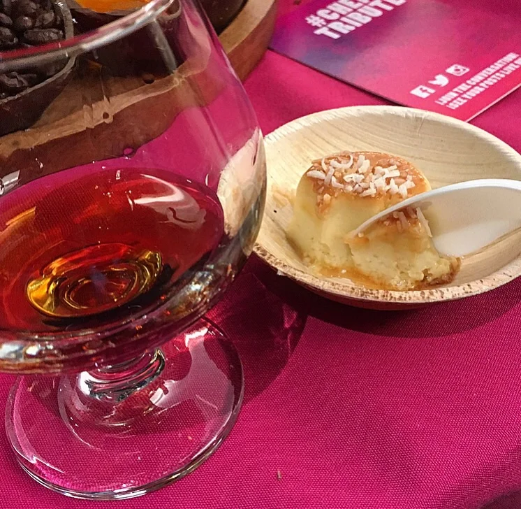 Coconut flan with crispy coconut and sea salt by Markus Glocker of Batard paired so well with rum