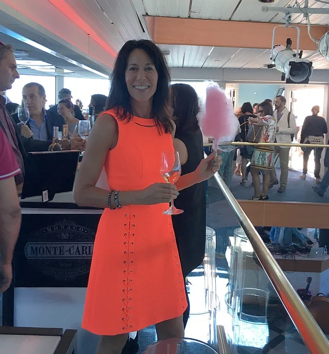 Out on the Hudson River, Enjoying some cotton candy with my rosé on the La Nuit En Rosé cruise.