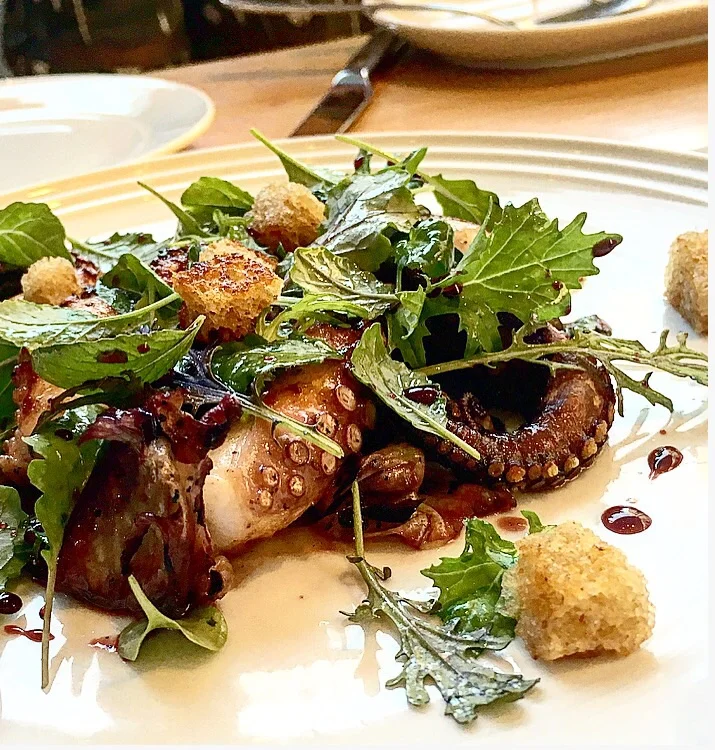 The octopus had a fruity flavor from the red wine and meyer lemon glaze. My daughter said the dish tasted like a popsicle! It wasnt too sweet though. It had a really good balance of tart, sweet and bitter flavors.