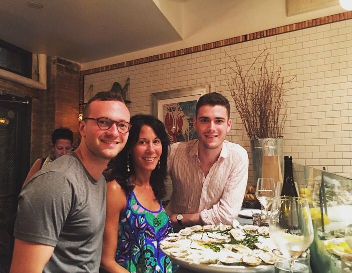 The Wine Chef enjoying the oysters and the company!
