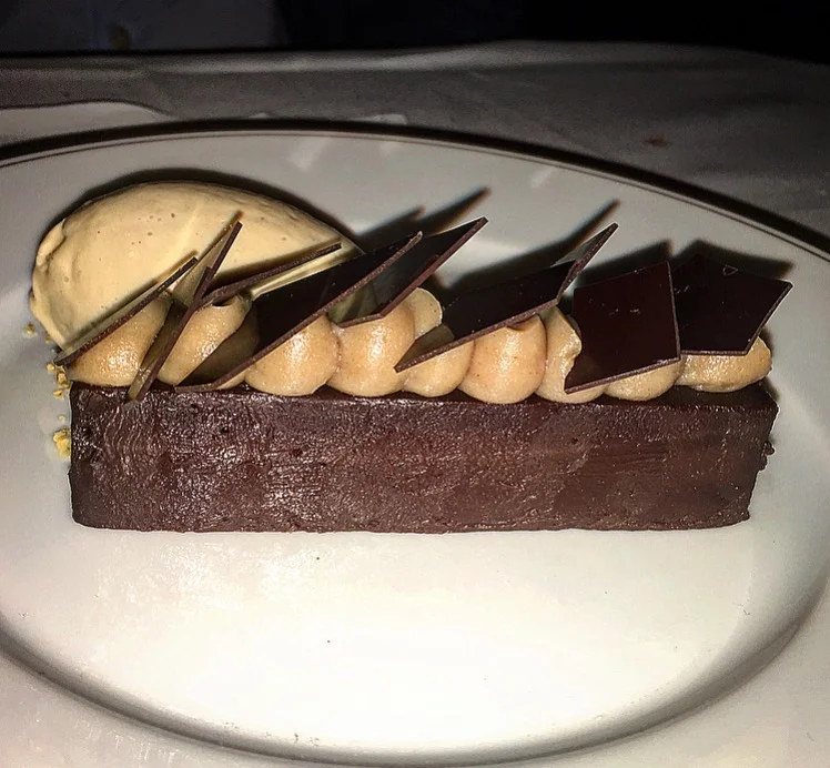 Pave au Chocolat with hazelnut ice cream