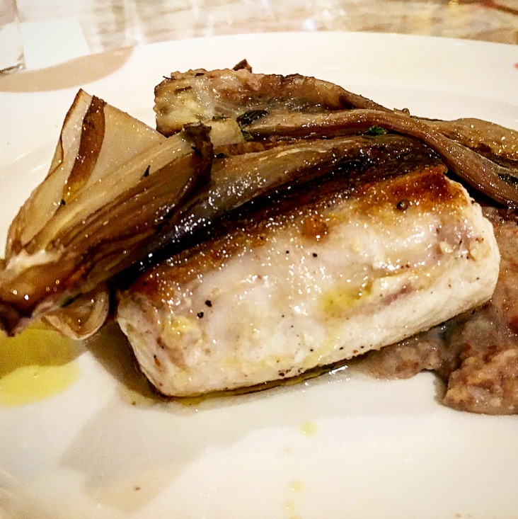 This halibut was pretty amazing and roasted with crushed borlotti beans, treviso, thyme and red wine vinegar. I saved the last few bites just so I could have more for lunch the next day....A good move!!!!