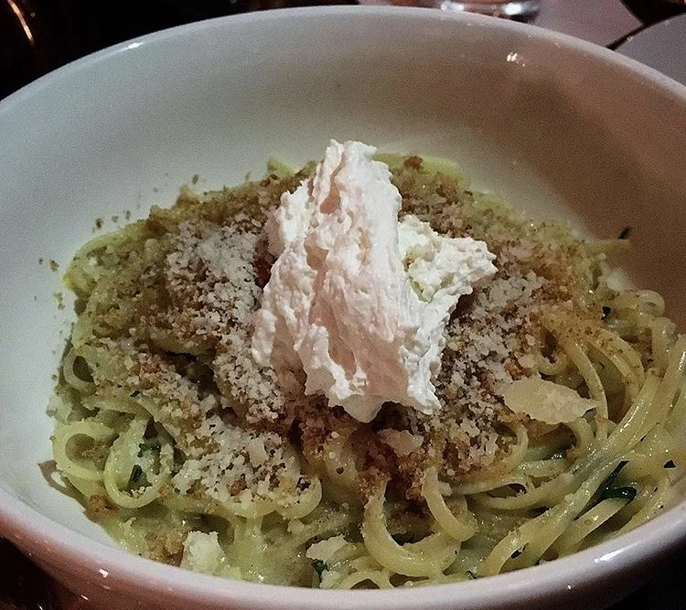 Linguinette with Meyer lemon, crispy breadcrumbs and homemade ricotta, Pizzeria Sirenetta
