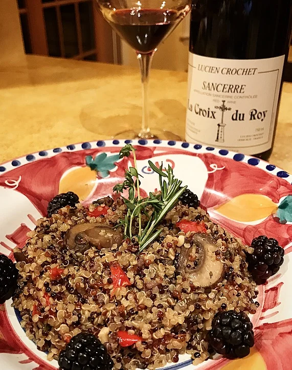 Quinoa With Mushrooms and Sweet Red Peppers Paired With a Red Sancerre