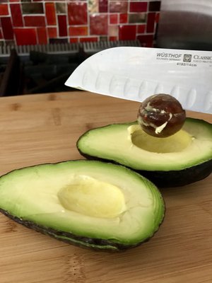 Notice the beautiful green/yellow color of these perfectly ripe avocados.