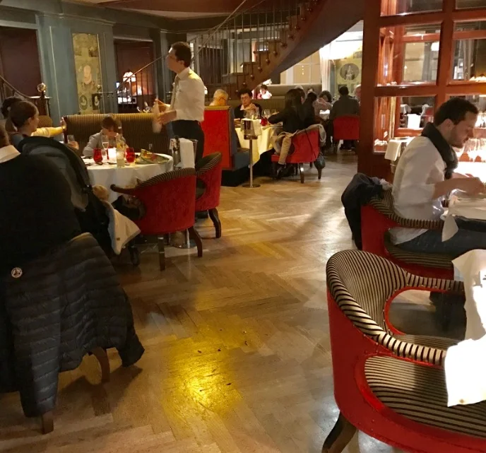 The colorful decor is rather whimsical