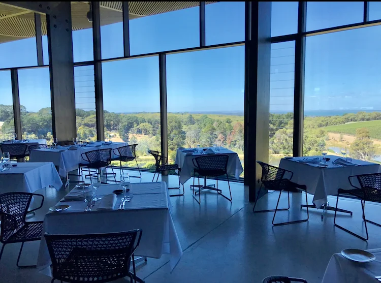 The dining room at Port Philip winery. There are also beautiful rooms here to stay overnight .